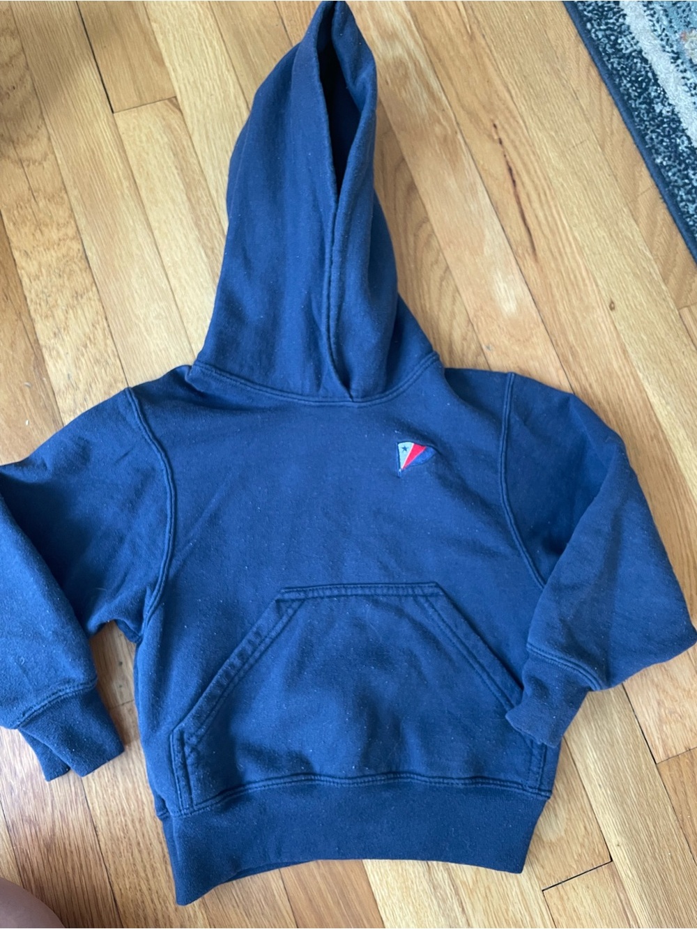 Kids Navy Hooded Sweatshirt with Corinthian Yacht Club Flag